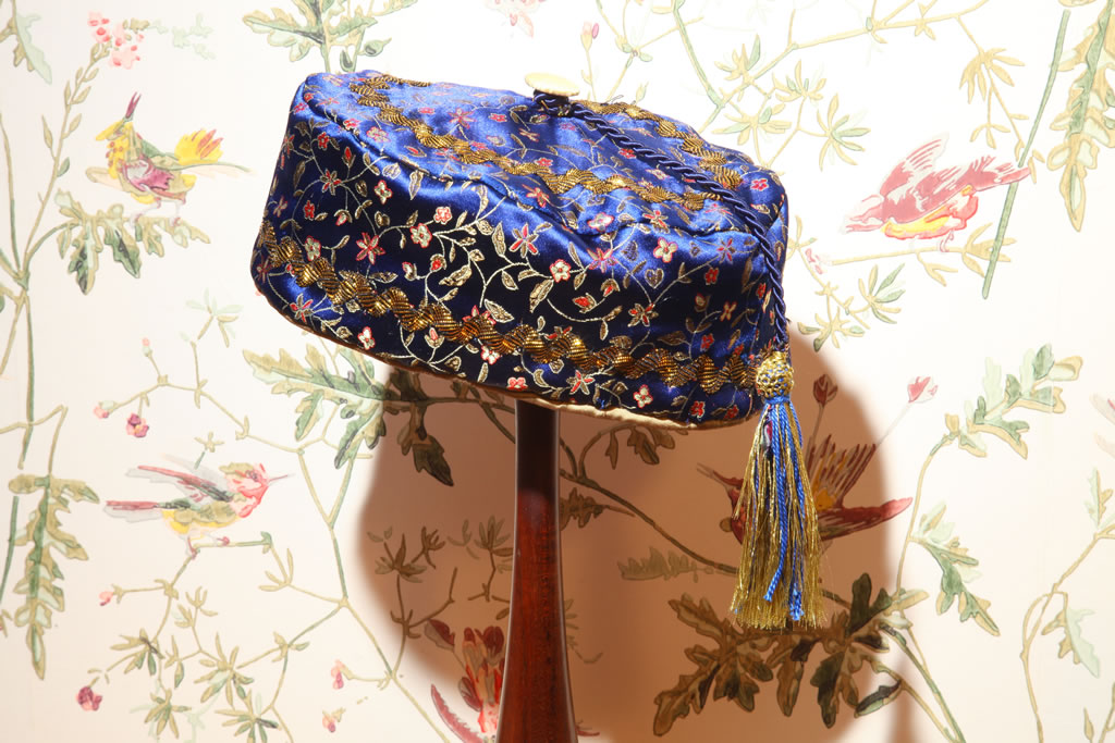 Emperor in blue floral brocade